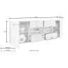 Glossy white 241cm modern kitchen sideboard 2 doors 4 drawers Dama Wh L Catalog