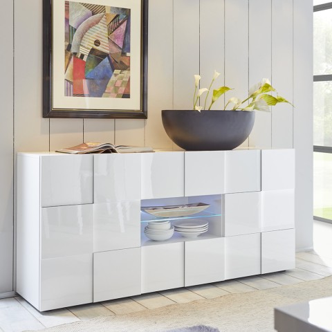 Dining room sideboard 2 doors 2 drawers glossy white Dama Wh M Promotion