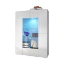 2 door glass showcase glossy white modern living room 121x166cm Murano Wh Offers