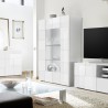 2 door glass showcase glossy white modern living room 121x166cm Murano Wh Sale