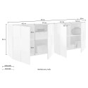 Modern sideboard 4 doors glossy white 241cm Dama Wh XL Bulk Discounts