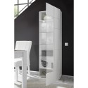 Modern living room showcase 1 door glossy white chequered Bee Wh Dama Discounts