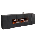 Modern living room sideboard 2 doors 4 drawers anthracite high gloss Dama Rt L Offers