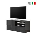 Modern TV cabinet with chequered drawer door anthracite Petite Rt Dama On Sale