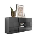 Glossy anthracite modern living room sideboard 2 doors 2 drawers Dama Rt M Offers
