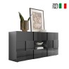 Glossy anthracite modern living room sideboard 2 doors 2 drawers Dama Rt M On Sale