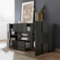 Glossy anthracite modern living room sideboard 2 doors 2 drawers Dama Rt M Bulk Discounts