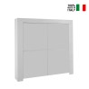 High kitchen sideboard 4 doors high gloss white Moyen Amalfi On Sale