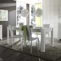 Glossy white modern extending table 90x137-185cm Lit Amalfi Discounts