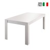 Glossy white modern extending table 90x137-185cm Lit Amalfi On Sale