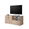 Oak Wood TV Stand 121cm with Door and Drawer Petite Sm Dama Offers