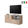 Oak Wood TV Stand 121cm with Door and Drawer Petite Sm Dama On Sale