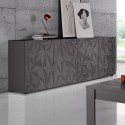 Modern design sideboard 241cm 4 doors glossy grey Prisma Rt XL Discounts