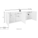 Modern design sideboard 241cm 4 doors glossy grey Prisma Rt XL Choice Of