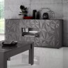 Modern sideboard 2 doors 2 drawers glossy grey 181cm Prisma Rt M Sale