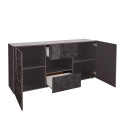 Modern sideboard 2 doors 2 drawers glossy grey 181cm Prisma Rt M Offers