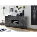 Modern sideboard 2 doors 2 drawers glossy grey 181cm Prisma Rt M Discounts