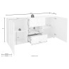 Modern sideboard 2 doors 2 drawers glossy grey 181cm Prisma Rt M Choice Of