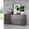 Sideboard 3 doors glossy grey modern sideboard kitchen living room Prisma Rt S Bulk Discounts