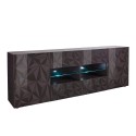 Modern sideboard 2 doors 4 drawers glossy grey 241cm Prisma Rt L Offers
