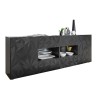 Modern sideboard 2 doors 4 drawers glossy grey 241cm Prisma Rt L Sale