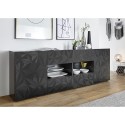 Modern sideboard 2 doors 4 drawers glossy grey 241cm Prisma Rt L Model