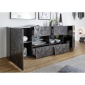 Modern sideboard 2 doors 4 drawers glossy grey 241cm Prisma Rt L Characteristics