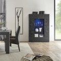 Showcase living room 2 doors glossy grey modern design 121x166cm Ego Rt Promotion