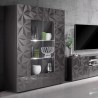 Showcase living room 2 doors glossy grey modern design 121x166cm Ego Rt Choice Of