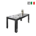 Glossy grey modern dining room table 180x90cm Uxor Prisma On Sale