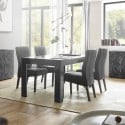 Glossy grey modern dining room table 180x90cm Uxor Prisma Discounts