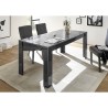 Glossy grey modern dining room table 180x90cm Uxor Prisma Model