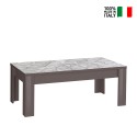 Low living room side table 65x122cm glossy grey modern Lanz Prisma On Sale