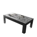 Low living room side table 65x122cm glossy grey modern Lanz Prisma Sale