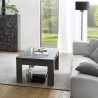Low living room side table 65x122cm glossy grey modern Lanz Prisma Promotion