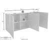 Glossy white kitchen buffet sideboard 3 doors Prisma Wh S Model