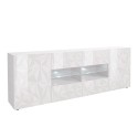 Sideboard 2 doors 4 drawers glossy white modern design 241cm Prisma Wh L Offers