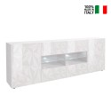 Sideboard 2 doors 4 drawers glossy white modern design 241cm Prisma Wh L On Sale