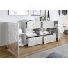 Sideboard 2 doors 4 drawers glossy white modern design 241cm Prisma Wh L Bulk Discounts