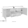 Sideboard 2 doors 4 drawers glossy white modern design 241cm Prisma Wh L Model