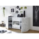 Sideboard 2 doors 2 drawers 181cm high gloss white design sideboard Prisma Wh M Measures