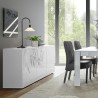 Glossy white kitchen buffet sideboard 3 doors Prisma Wh S Promotion
