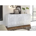 Glossy white kitchen buffet sideboard 3 doors Prisma Wh S Discounts