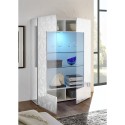 Modern glossy white display cabinet 2 glass doors living room 121x166cm Ego Wh Bulk Discounts