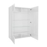 Modern glossy white display cabinet 2 glass doors living room 121x166cm Ego Wh Discounts