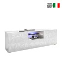 Modern TV stand 2 doors 1 drawer glossy white Alis Wh Prisma On Sale