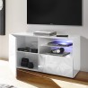 Glossy white TV stand unit 1 door drawer 121cm Petite Wh Prisma Sale