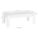 Low glossy white coffee coffee table 65x122cm Reef Prisma Measures