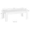 Reef Prisma Glossy White Coffee Table 65x122cm Measures