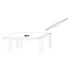 Extending wooden dining table 90x137-185cm glossy white Vigo Urbino Model